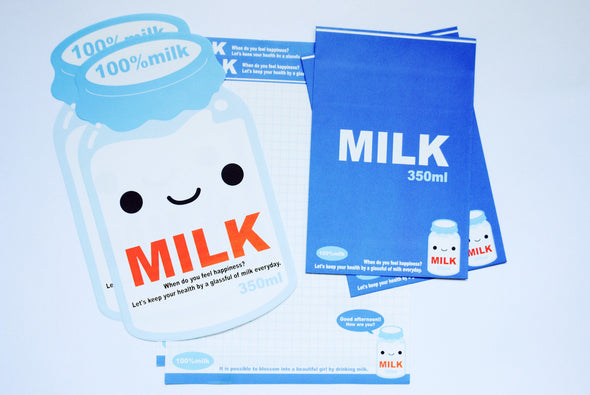 Kawaii happy milk bottle letter set