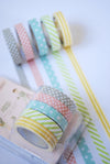 Spots and stripes subtle-stick slim washi tape set