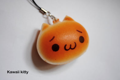 Cute cat scented squishy bun phone charm