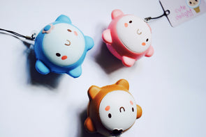Cute happy round-face squishy phone charm