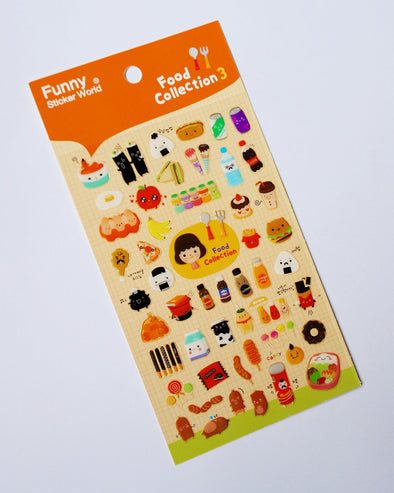 Funny food gel stickers