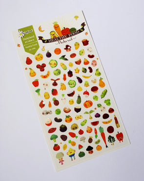 Five-a-day healthy food seal stickers
