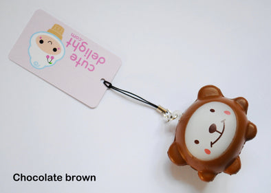 Delightful bear squishy phone charm