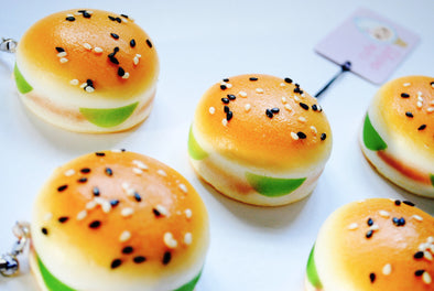 Kawaii mini hamburger scented squishy phone charm