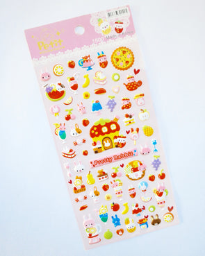 Cute sweet-tooth pretty rabbit puffy stickers